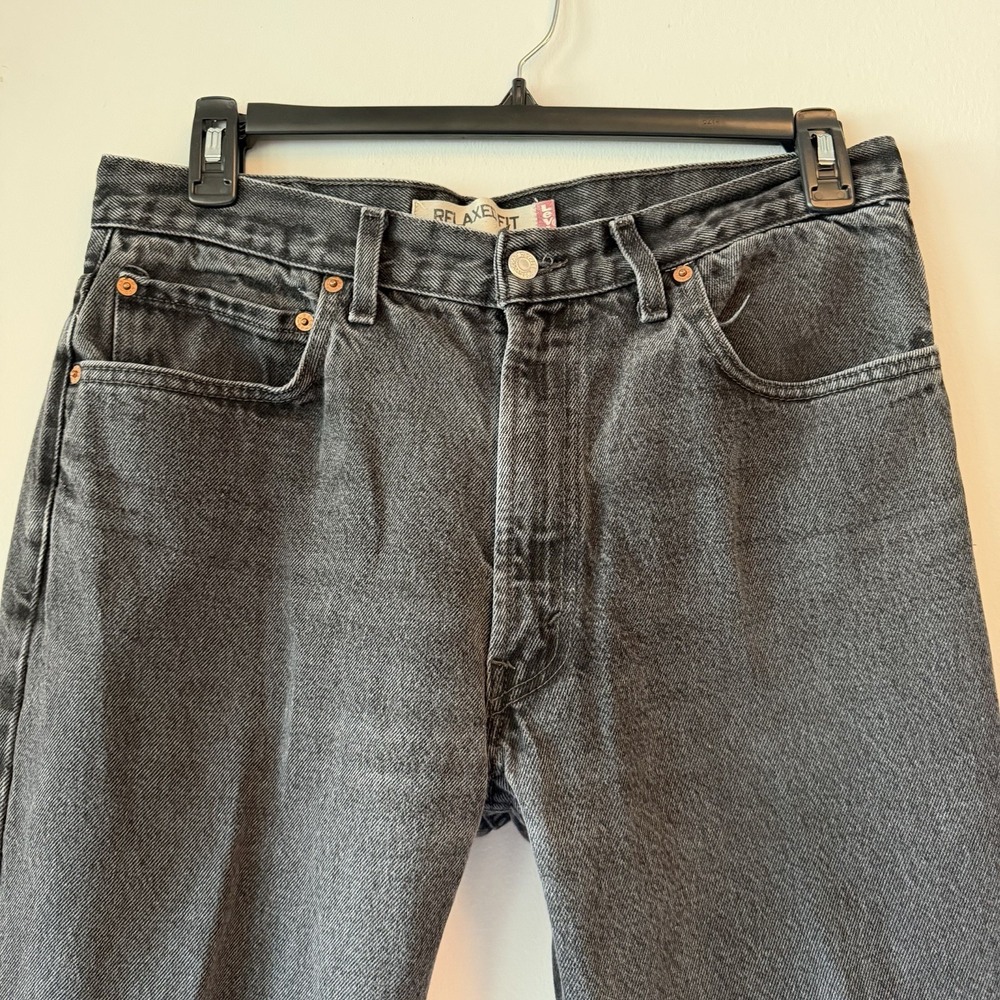 Levi's 550 Relaxed Fit Tapered Jeans Mens 34x30 Washed Black Charcoal Gray Denim